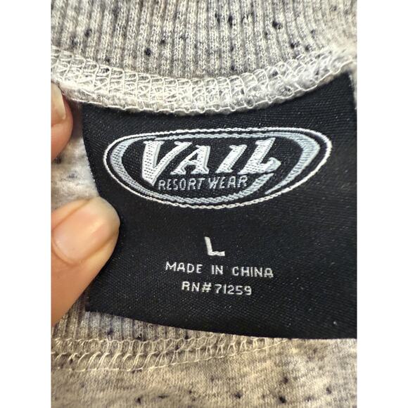 Vail Sweatshirt Womens Large Gray Heather Crewneck Raglan Logo Vail Resort Boxy - Picture 4 of 8